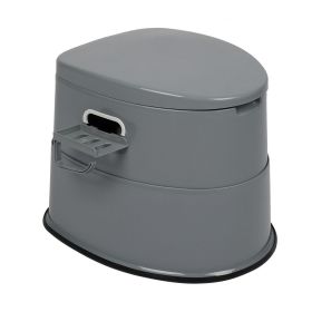 Portable Toilet Premium Version with Non Slip Mat Gray Camping Commode Travel Toilet for Adults and Kids Outdoor Emergency Bathroom Solution for