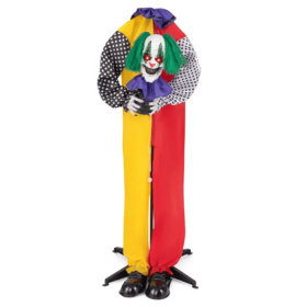 4.5FT Halloween Clown Decoration With LED Eyes And Phrase Recording (Option: As picture)