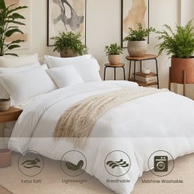 Three-piece Bedding Set With Solid Color Quilt Cover And Pillowcase, Three-piece Bedding Set - Super Soft Microfiber Hotel Series - Brushed Super (Option: 229cmx229cm)
