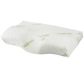 Bamboo Memory Foam Contour Sleep Pillow Cervical Orthopedic Pillow Neck Support Breath Pillow (Color: White)