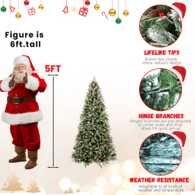 4ft PEPVC Tree Red Fruit35pcs Pine Cone35pcs (Option: 5foot PEPVC tree)