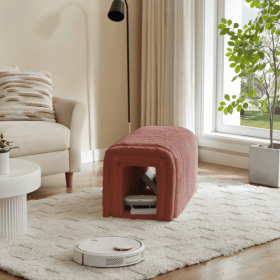 Ottoman Storage Bench Pet Supplies Corduroy Bench Cat's Nest To Hide For The Living Room, Entryway And Bedroom (Color: Brown)