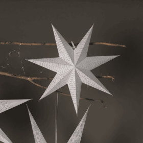 Handmade Paper Star 46 Cm Dia - White-Festive Decor (Color: White)